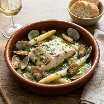 Merluza en Salsa Verde con Almejas